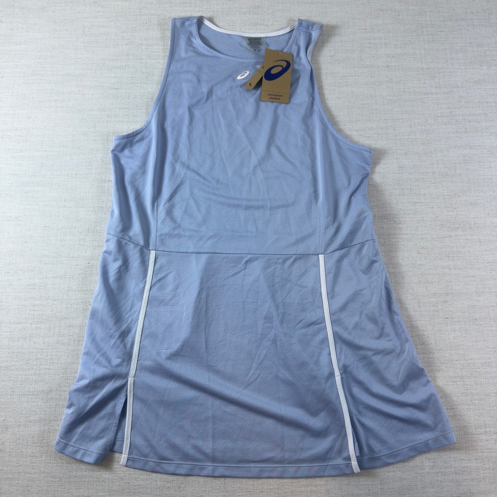 ASICS Tennis Dress Womens XL Light Blue Mesh Sleeveless Pickleball NWT